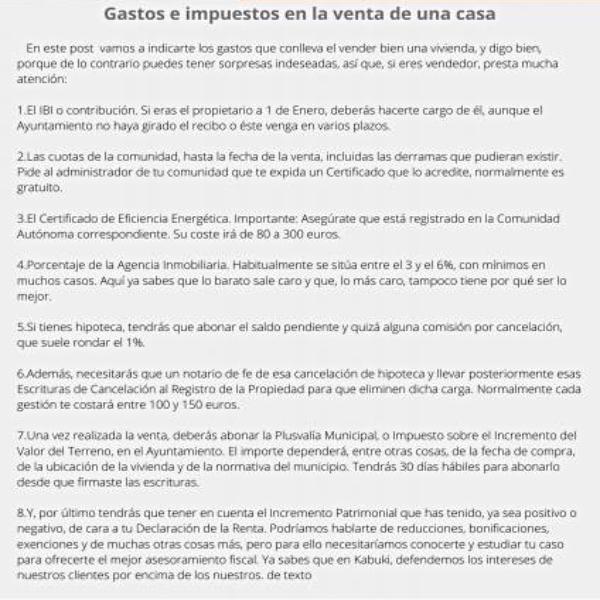 Los gastos de compra venta